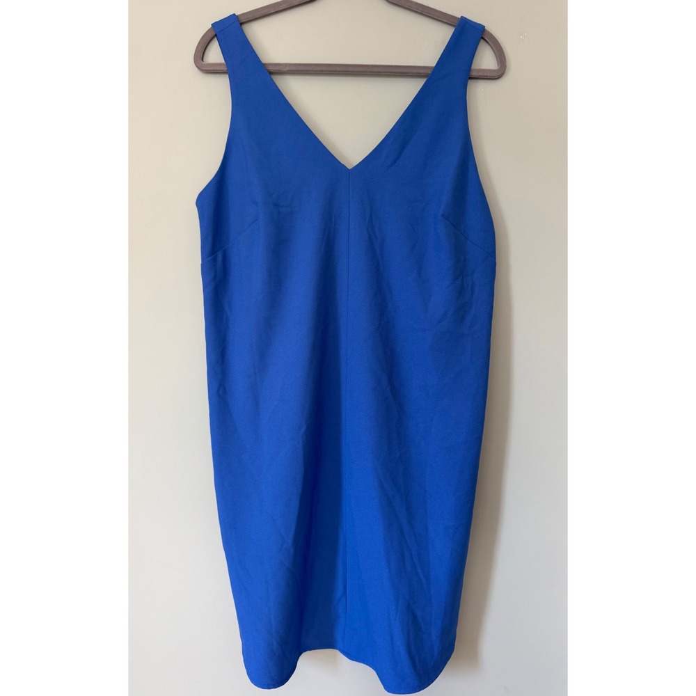 Banana Republic V-Neck Sleeveless Shift Mini Dress Royal Blue Size 12 NWT NEW